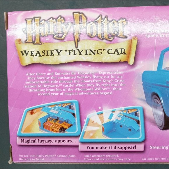 Vintage Harry Potter Weasley Flying Car New Ford Anglia Ron Hermione Owl Mattel - Picture 9 of 12
